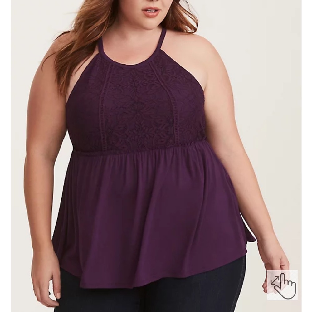 Torrid size 4 LACE TRIM BABYDOLL TANK TOP